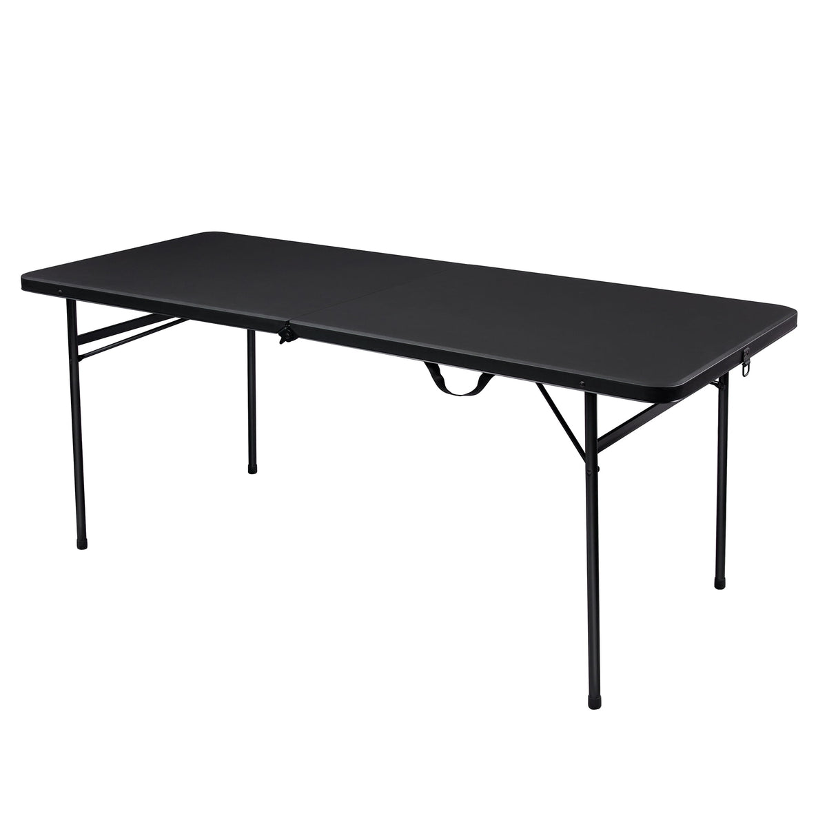 Mainstays 6 ft Rectangle Centerfold Folding Table, Black
