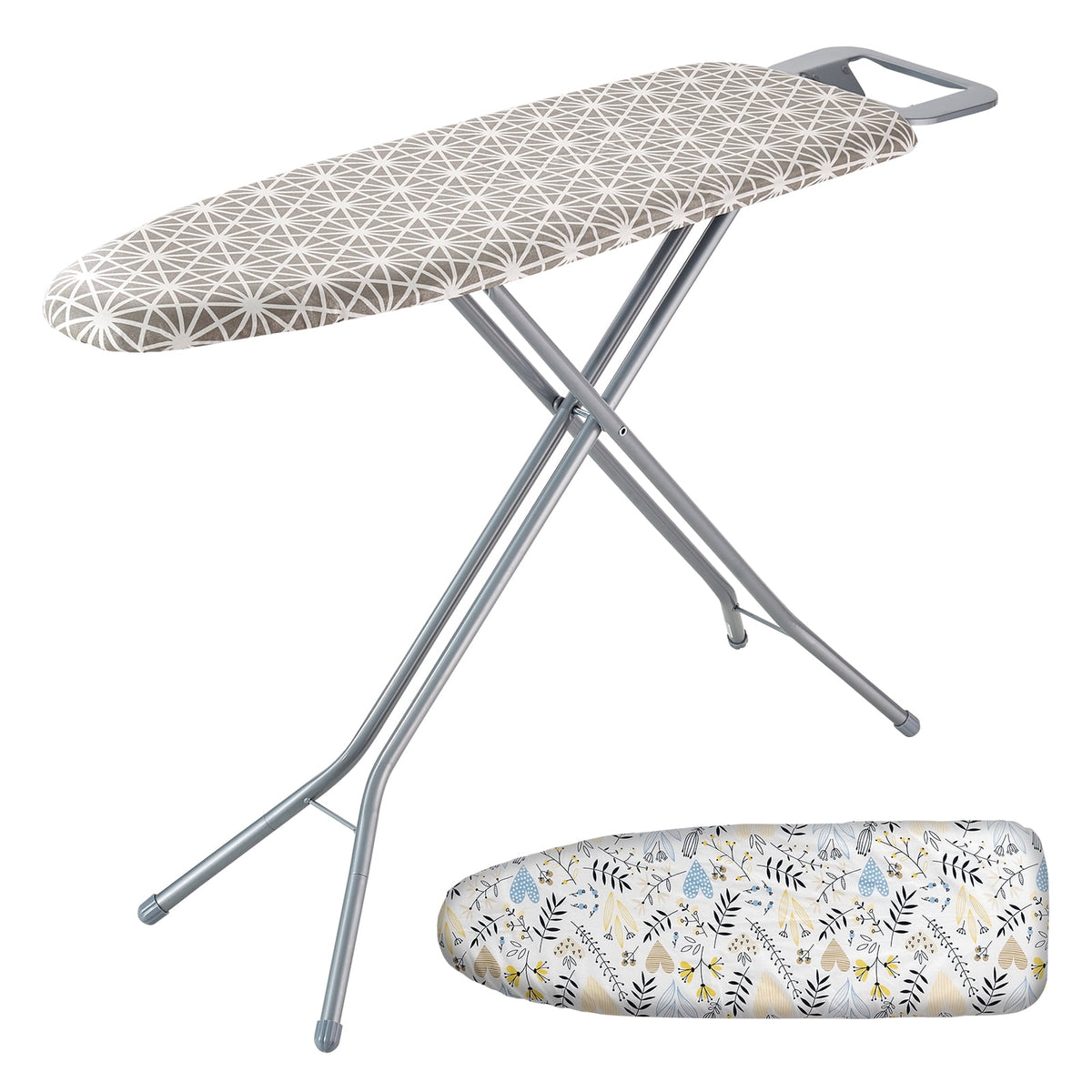 KFFKFF 51 x 13 Ironing Board, 4 Layer Thick & 7 Height Adjustable, Ironing Board with Heat Resistance Cover for Laundry