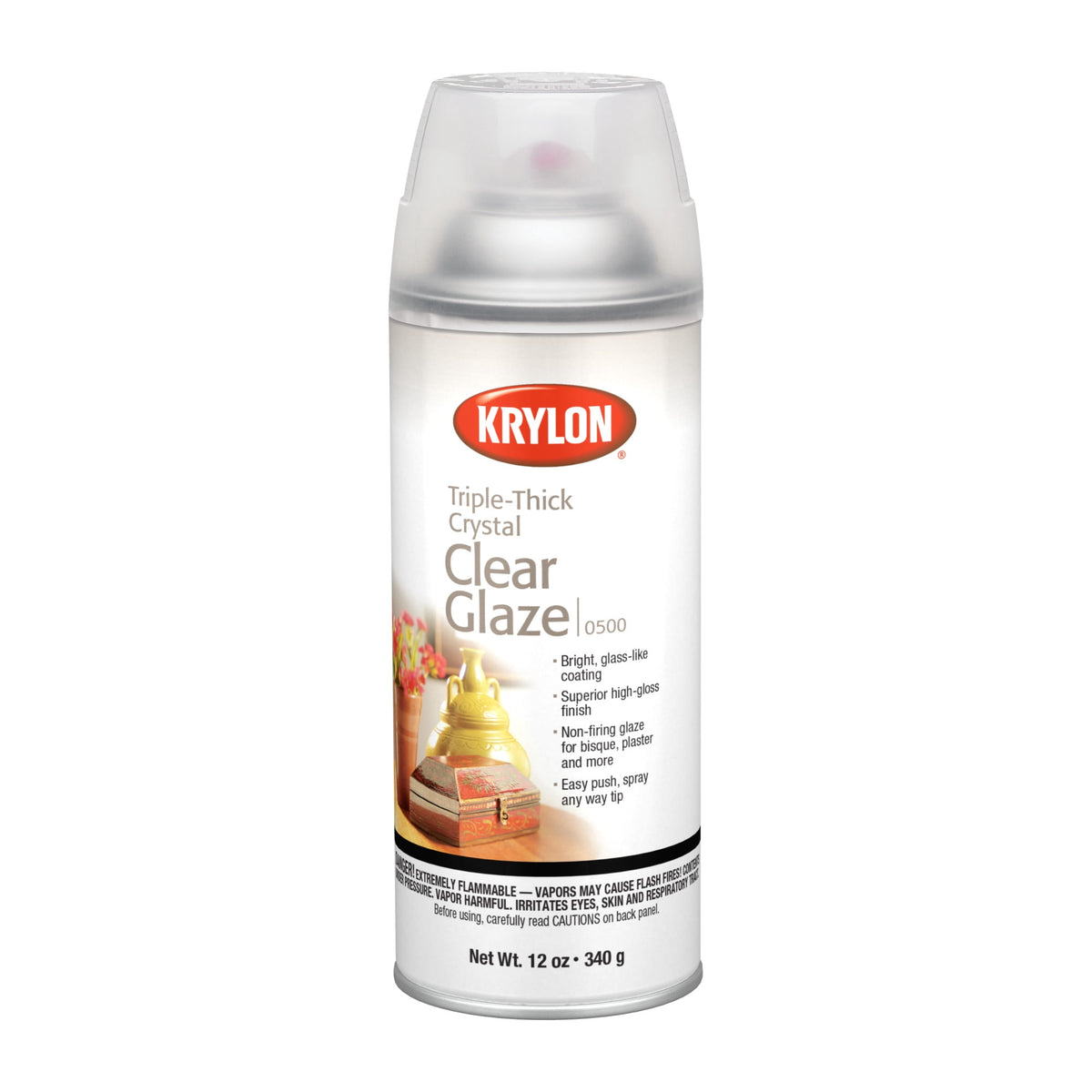 (6 pack) Krylon Triple-Thick Crystal Clear Glaze, High Gloss, Clear, 12 oz