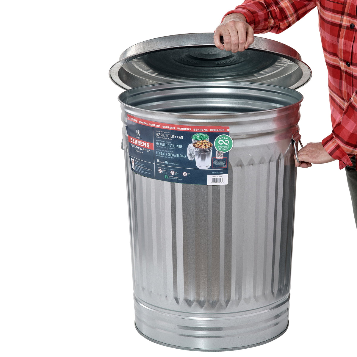 Behrens 31-Gallon Steel Trash Can