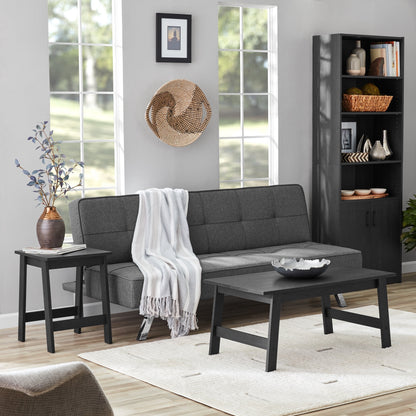 (2 pack) Mainstays Small Square Side Table, Black Finish