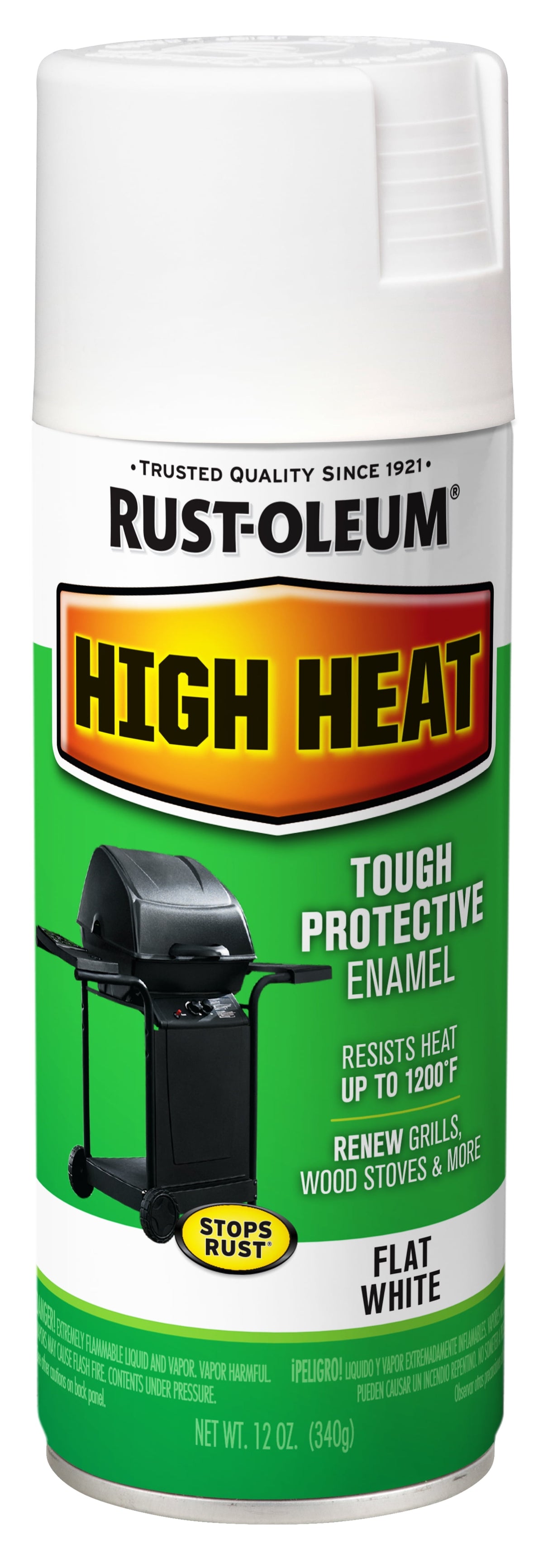 6 Pack, White, Rust-Oleum Specialty Satin High Heat Spray Paint- 12 oz