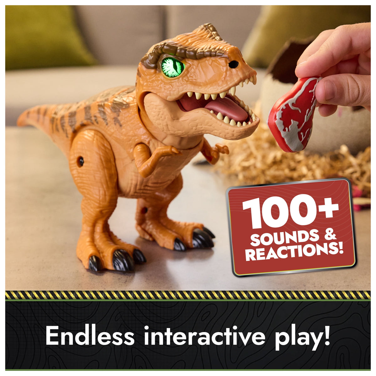 Jurassic World Primal Hatch T-Rex, Interactive Dinosaur Toy for Kids Ages 5 and up