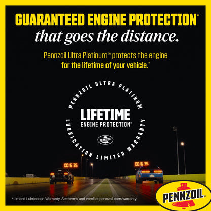 (4 pack) Pennzoil Ultra Platinum Full Synthetic 5W-30 Motor Oil, 1 Quart