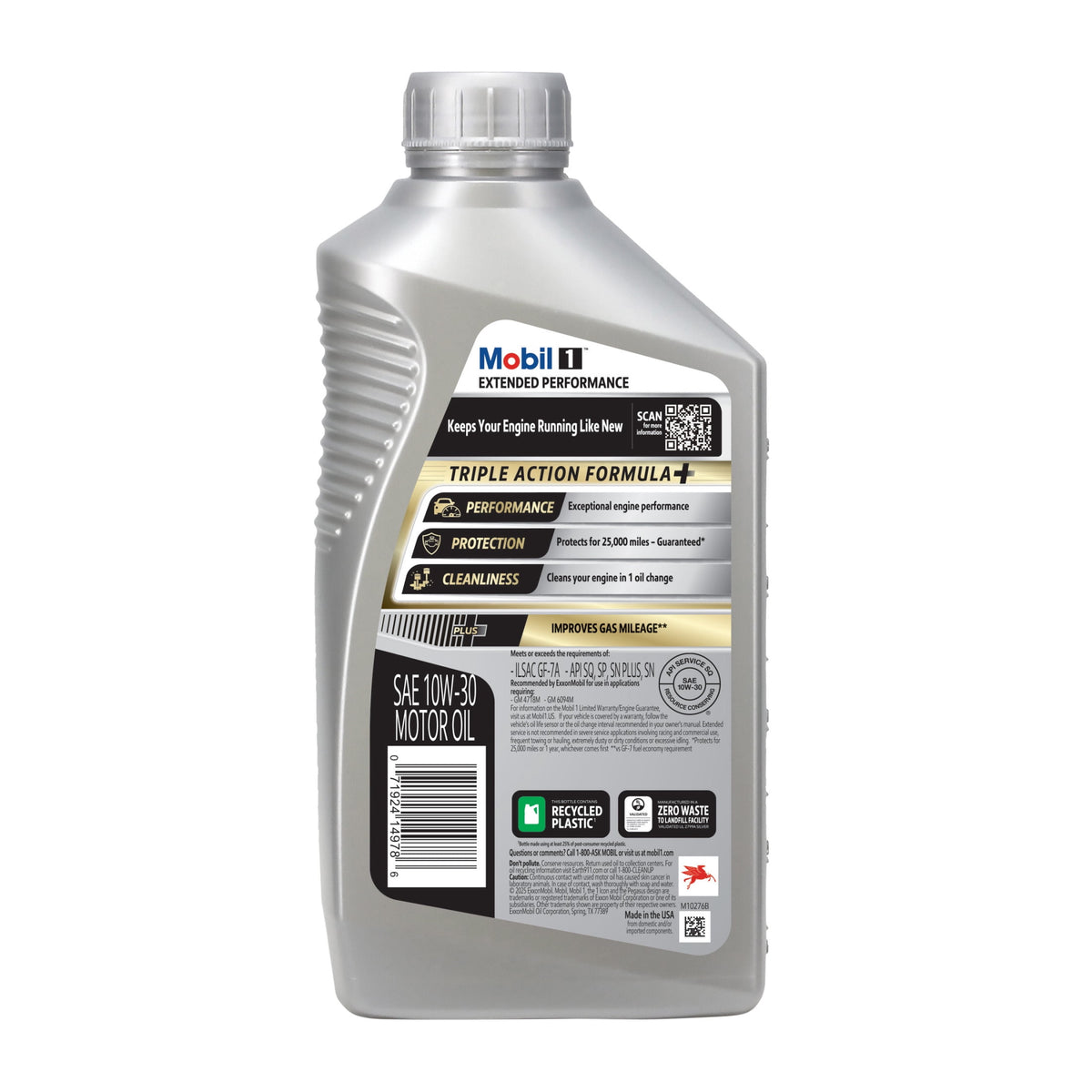(4 pack) Mobil 1 Extended Performance Full Synthetic Motor Oil 10W-30, 1 Quart