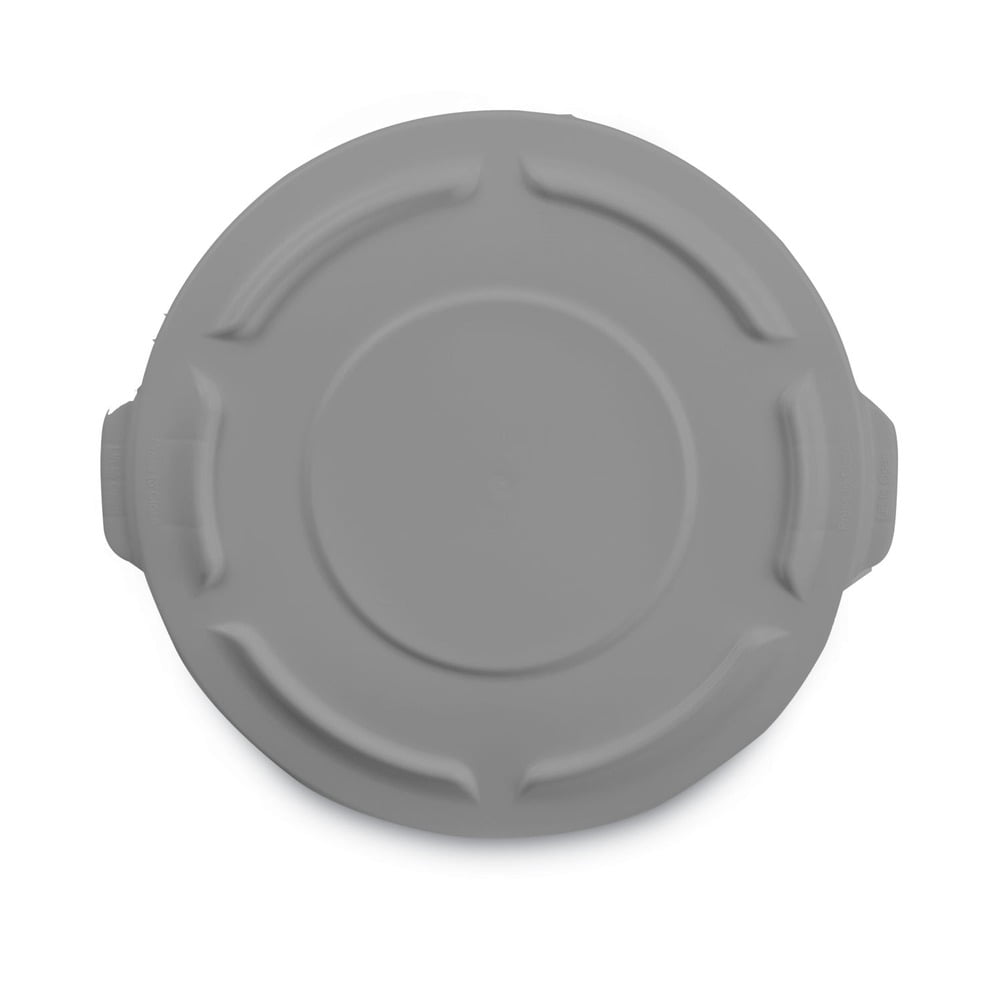 Rubbermaid Commercial BRUTE Trash Can Flat Lid, Round, Gray, 55 Gallon, FG265400GRAY