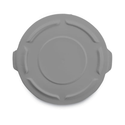 Rubbermaid Commercial BRUTE Trash Can Flat Lid, Round, Gray, 55 Gallon, FG265400GRAY