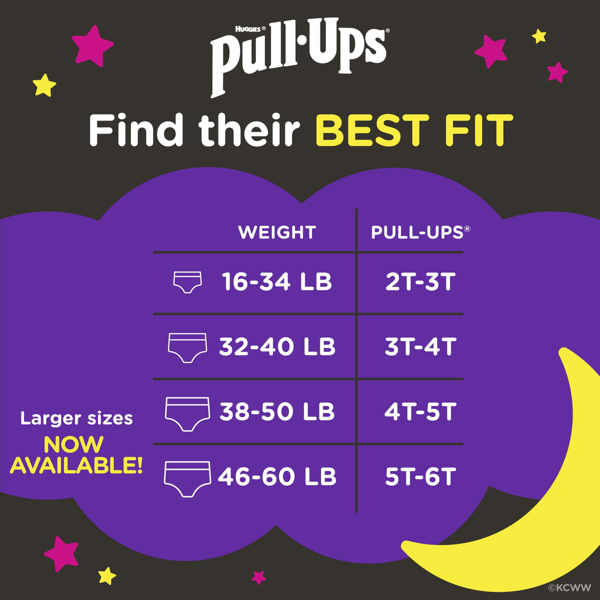 Pull-Ups Girls' Night-Time Overnight Potty Training Pants, 5T-6T, 44 Count