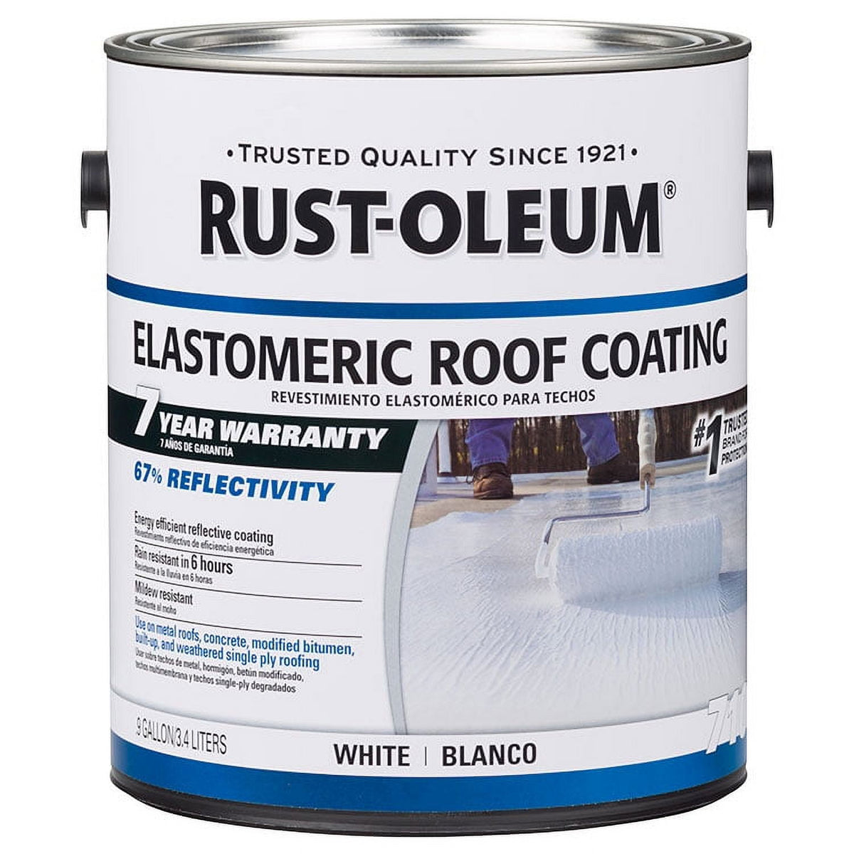 (2 pack) White, Rust-Oleum Elastomeric Roof Coating-301904, 1 gal