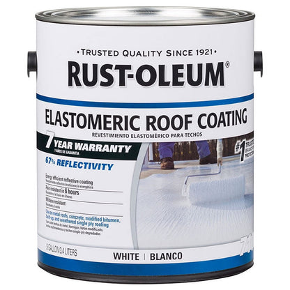 (2 pack) White, Rust-Oleum Elastomeric Roof Coating-301904, 1 gal