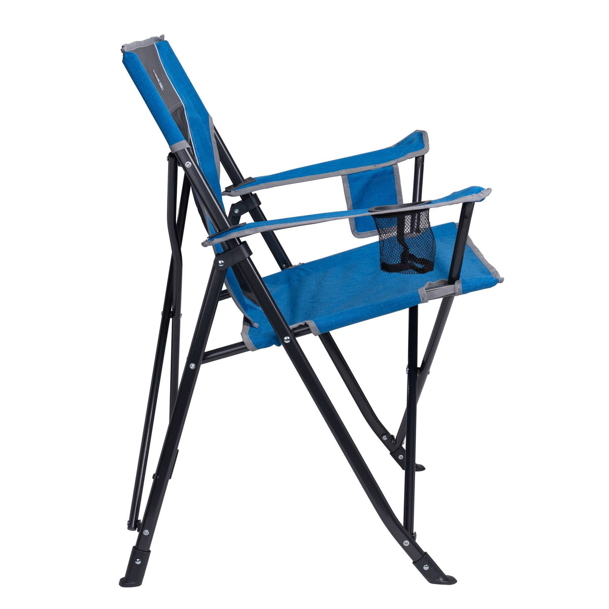 GCI Outdoor Comfort Quad Lightweight Folding Camping Chair with Carry Bag, Heathered Royal