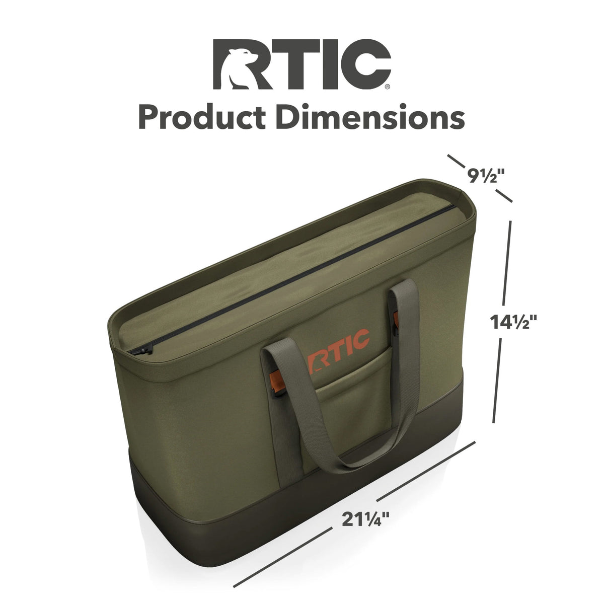 RTIC 58-Can, 35 Ltr, Insulated Tote Bag, Cooler Bag with Leak-Free Interior, Olive