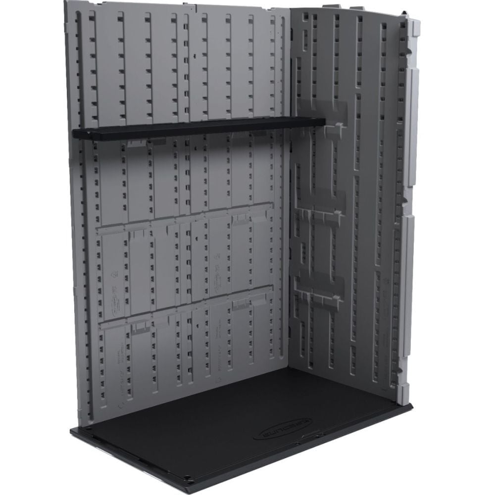 Suncast Horizontal Shed Shelf Kit Space Saving Shelving, Wall Mount Outdoor Storage, Black
