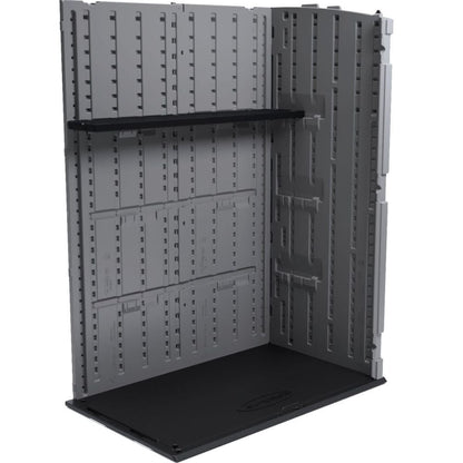 Suncast Horizontal Shed Shelf Kit Space Saving Shelving, Wall Mount Outdoor Storage, Black