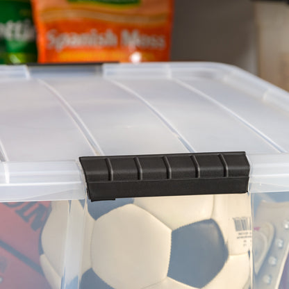 IRIS 60 Qt. Plastic Storage Bins with Lids, Stackable Storage Containers, Totes, 4 Pack