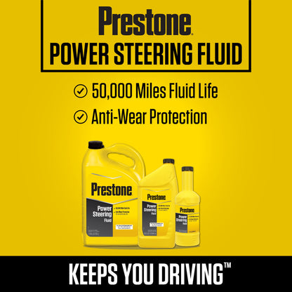 (2 pack) Prestone Universal Power Steering Fluid for Cars and Trucks - 1 gal - Anti-Wear, 50,000 mile