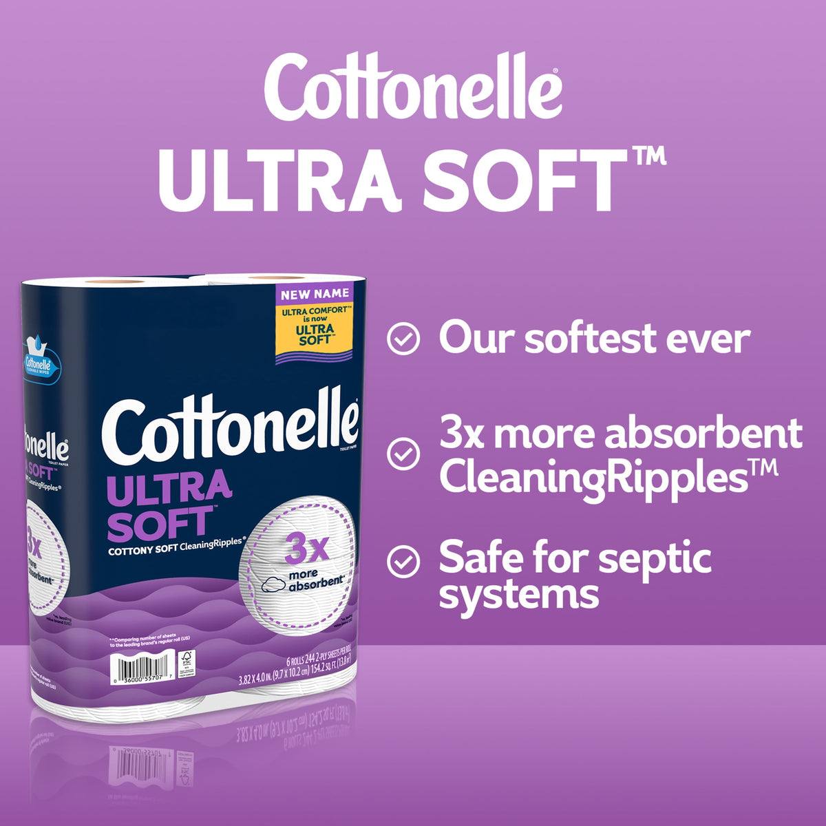 Cottonelle Ultra Soft Toilet Paper, 36 Mega Rolls