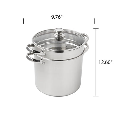 Mainstays 4-Piece Stainless Steel 8 qt Cooker Multipot Set