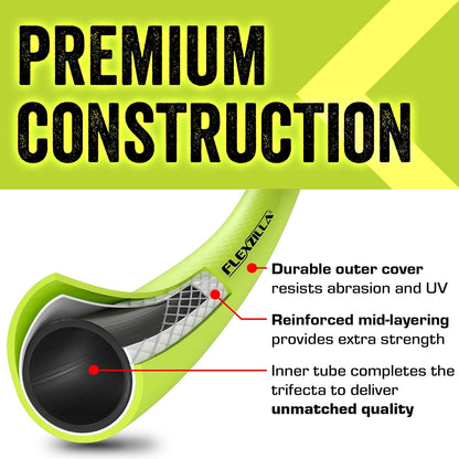 Flexzilla® Premium Grade Garden Hose, 5/8 in. x 50ft., Hybrid Polymer, ZillaGreen™