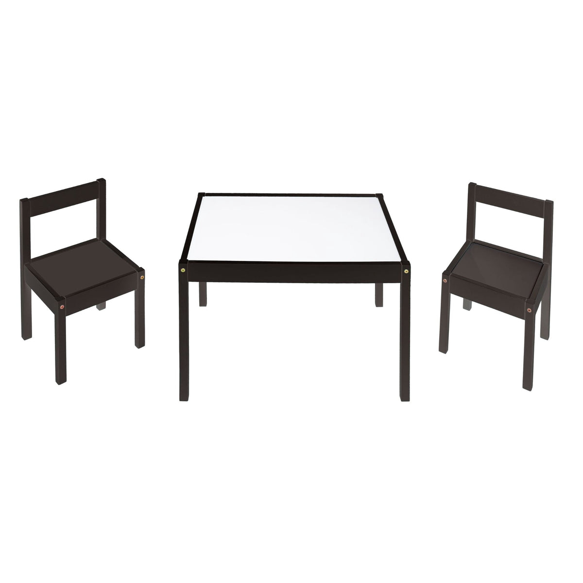 Mainstays Kids 3-Piece Dry Erase Activity Table and Chair Set for Learning, Drawing & Creative Play, Espresso