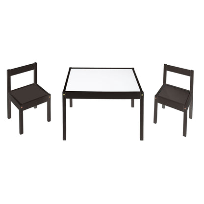 Mainstays Kids 3-Piece Dry Erase Activity Table and Chair Set for Learning, Drawing & Creative Play, Espresso