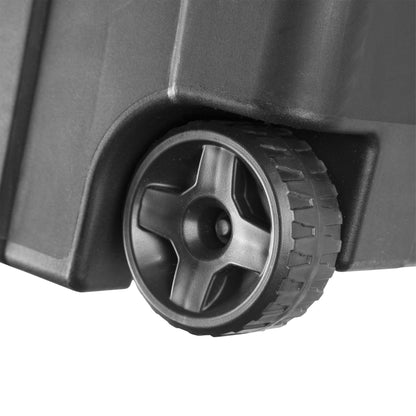 Sterilite Extra-Large Wheeled Industrial Storage Bin, 40 Gallon Durable Plastic Storage Tote with Latching Lid and Pull Handle, Black, 2 Pack