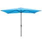 Abble 10x6.5ft Rectangular Patio Umbrella with Crank Handle, Outdoor Market Umbrella with 6 Sturdy Umbrella Ribs, Waterproof, Green