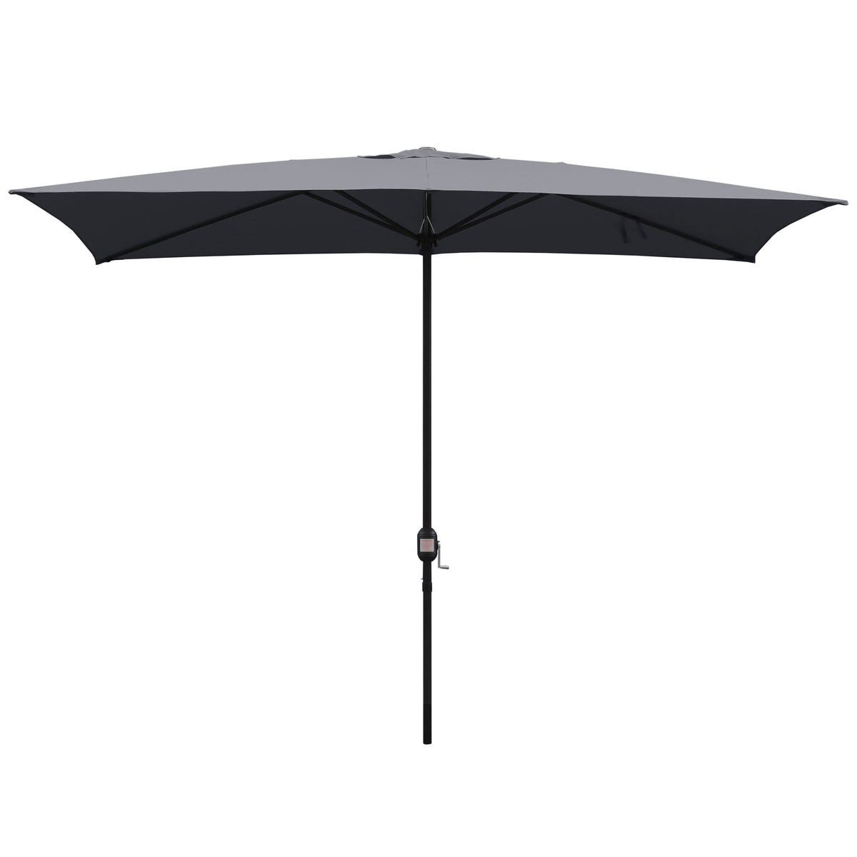 Abble 10x6.5ft Rectangular Patio Umbrella with Crank Handle, Outdoor Market Umbrella with 6 Sturdy Umbrella Ribs, Waterproof, Green