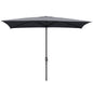 Abble 10x6.5ft Rectangular Patio Umbrella with Crank Handle, Outdoor Market Umbrella with 6 Sturdy Umbrella Ribs, Waterproof, Green