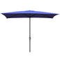 Abble 10x6.5ft Rectangular Patio Umbrella with Crank Handle, Outdoor Market Umbrella with 6 Sturdy Umbrella Ribs, Waterproof, Green
