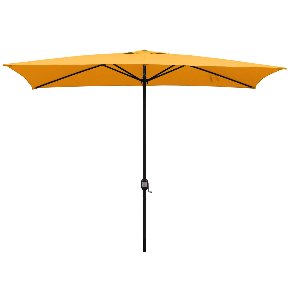 Abble 10x6.5ft Rectangular Patio Umbrella with Crank Handle, Outdoor Market Umbrella with 6 Sturdy Umbrella Ribs, Waterproof, Green