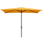 Abble 10x6.5ft Rectangular Patio Umbrella with Crank Handle, Outdoor Market Umbrella with 6 Sturdy Umbrella Ribs, Waterproof, Green