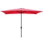 Abble 10x6.5ft Rectangular Patio Umbrella with Crank Handle, Outdoor Market Umbrella with 6 Sturdy Umbrella Ribs, Waterproof, Green