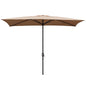 Abble 10x6.5ft Rectangular Patio Umbrella with Crank Handle, Outdoor Market Umbrella with 6 Sturdy Umbrella Ribs, Waterproof, Green