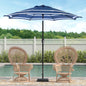 Abble 9FT Black and White Stripe Outdoor Patio Umbrella with Push Button Tilt and Crank Handle, Market Umbrella with 8 Sturdy Umbrella Ribs, Waterproof for Garden Deck Backyard Pool