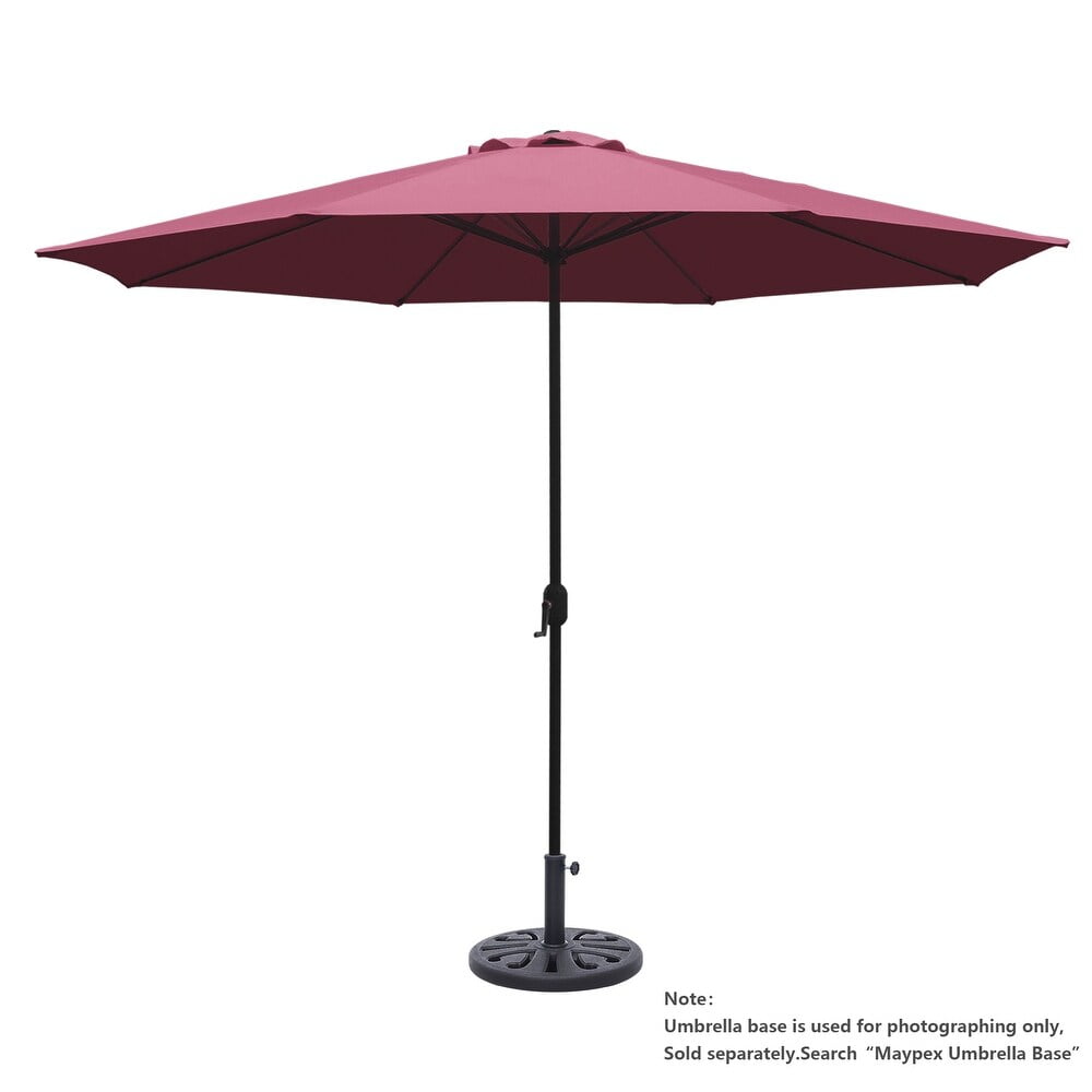 Kool 11FT Outdoor Patio Umbrella with Crank Handle, Market Umbrella with 8 Sturdy Umbrella Ribs, Waterproof for Garden Deck Backyard Pool, Dark Gray