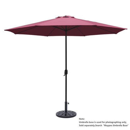 Kool 11FT Outdoor Patio Umbrella with Crank Handle, Market Umbrella with 8 Sturdy Umbrella Ribs, Waterproof for Garden Deck Backyard Pool, Dark Gray