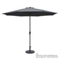 Kool 11FT Outdoor Patio Umbrella with Crank Handle, Market Umbrella with 8 Sturdy Umbrella Ribs, Waterproof for Garden Deck Backyard Pool, Dark Gray