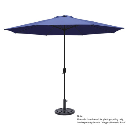 Kool 11FT Outdoor Patio Umbrella with Crank Handle, Market Umbrella with 8 Sturdy Umbrella Ribs, Waterproof for Garden Deck Backyard Pool, Dark Gray