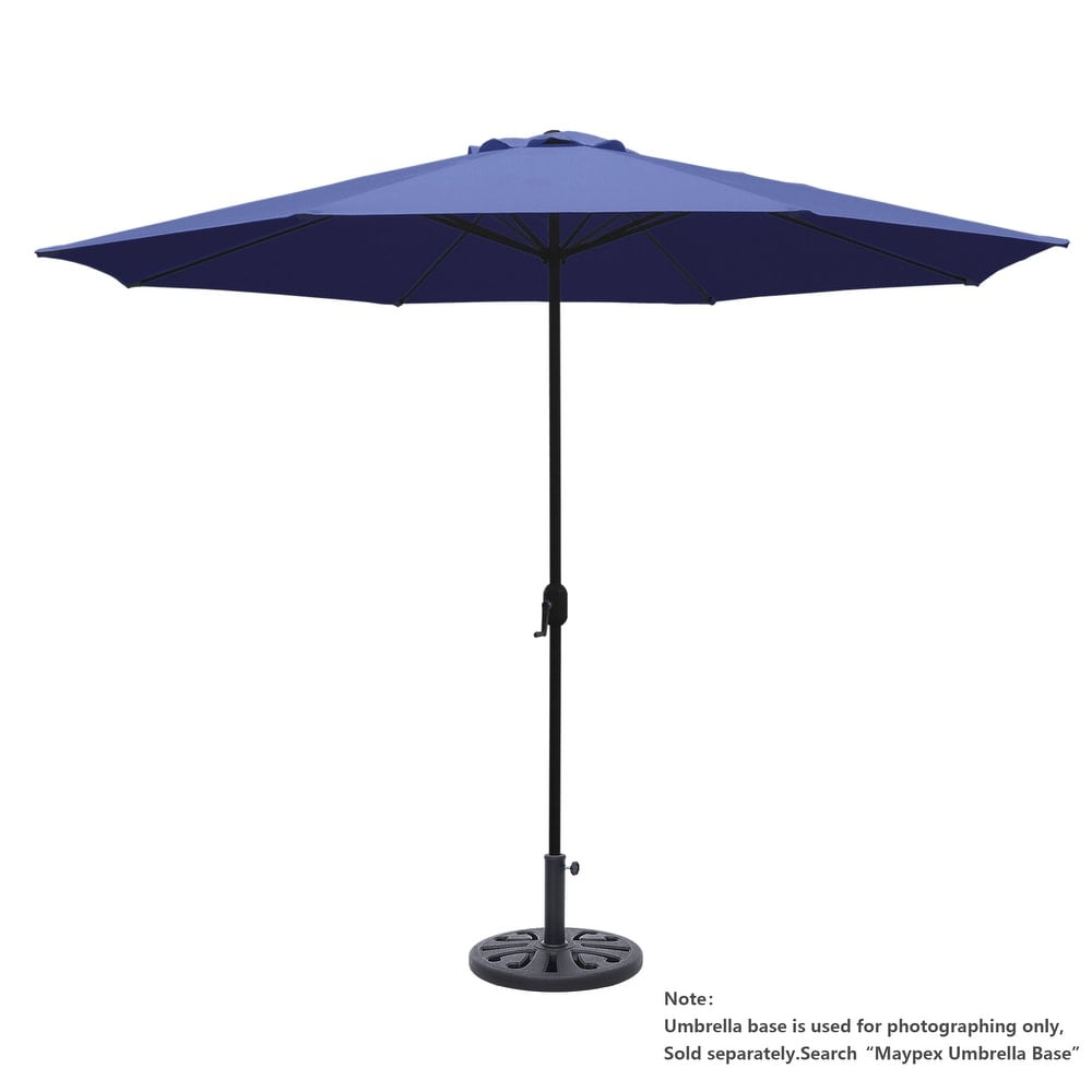 Kool 11FT Outdoor Patio Umbrella with Crank Handle, Market Umbrella with 8 Sturdy Umbrella Ribs, Waterproof for Garden Deck Backyard Pool, Royal Blue