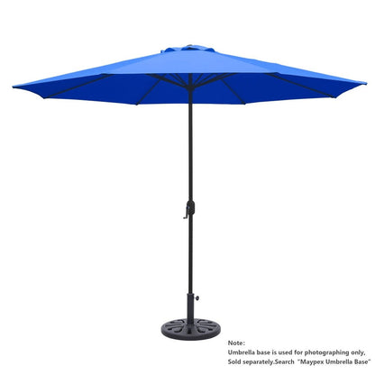 Kool 11FT Outdoor Patio Umbrella with Crank Handle, Market Umbrella with 8 Sturdy Umbrella Ribs, Waterproof for Garden Deck Backyard Pool, Dark Gray
