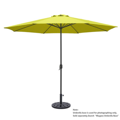 Kool 11FT Outdoor Patio Umbrella with Crank Handle, Market Umbrella with 8 Sturdy Umbrella Ribs, Waterproof for Garden Deck Backyard Pool, Dark Gray
