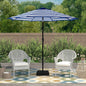 Kool 7.5ft Patio Umbrella with Crank Handle, Outdoor Market Umbrella with 6 Sturdy Umbrella Ribs Waterproof for Garden, Deck, Backyard, Pool, Aqua