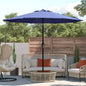 Kool 7.5ft Patio Umbrella with Crank Handle, Outdoor Market Umbrella with 6 Sturdy Umbrella Ribs Waterproof for Garden, Deck, Backyard, Pool, Aqua