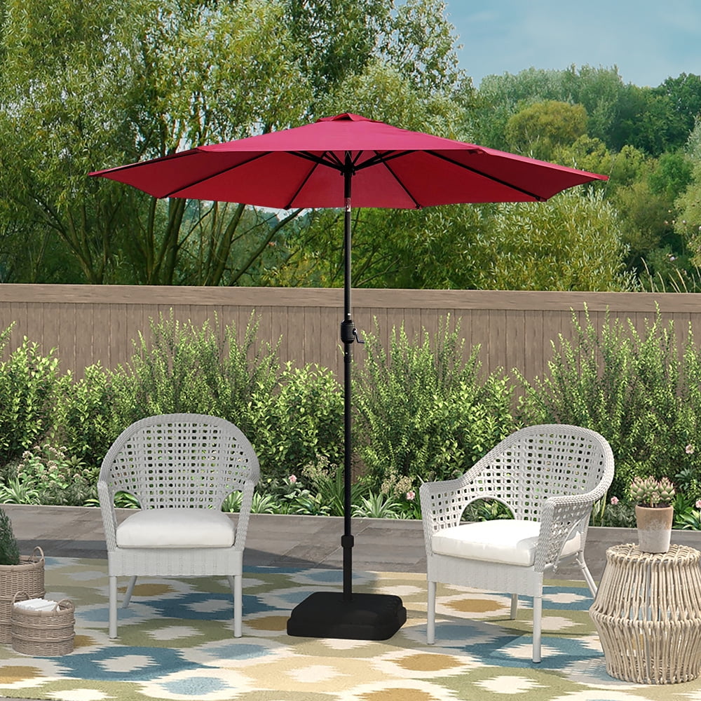 Kool 7.5ft Patio Umbrella with Crank Handle, Outdoor Market Umbrella with 6 Sturdy Umbrella Ribs Waterproof for Garden, Deck, Backyard, Pool, Aqua