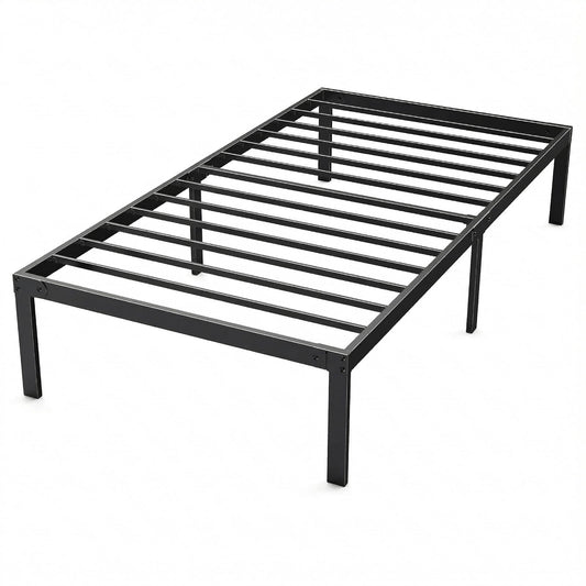 Alvantor Heavy Duty Metal Twin Bed Frame with Steel Slat Support and Storage