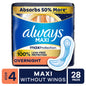 (6 pack) Always Maxi Pads without Wings, Size 4, Overnight Absorbency, 28 count