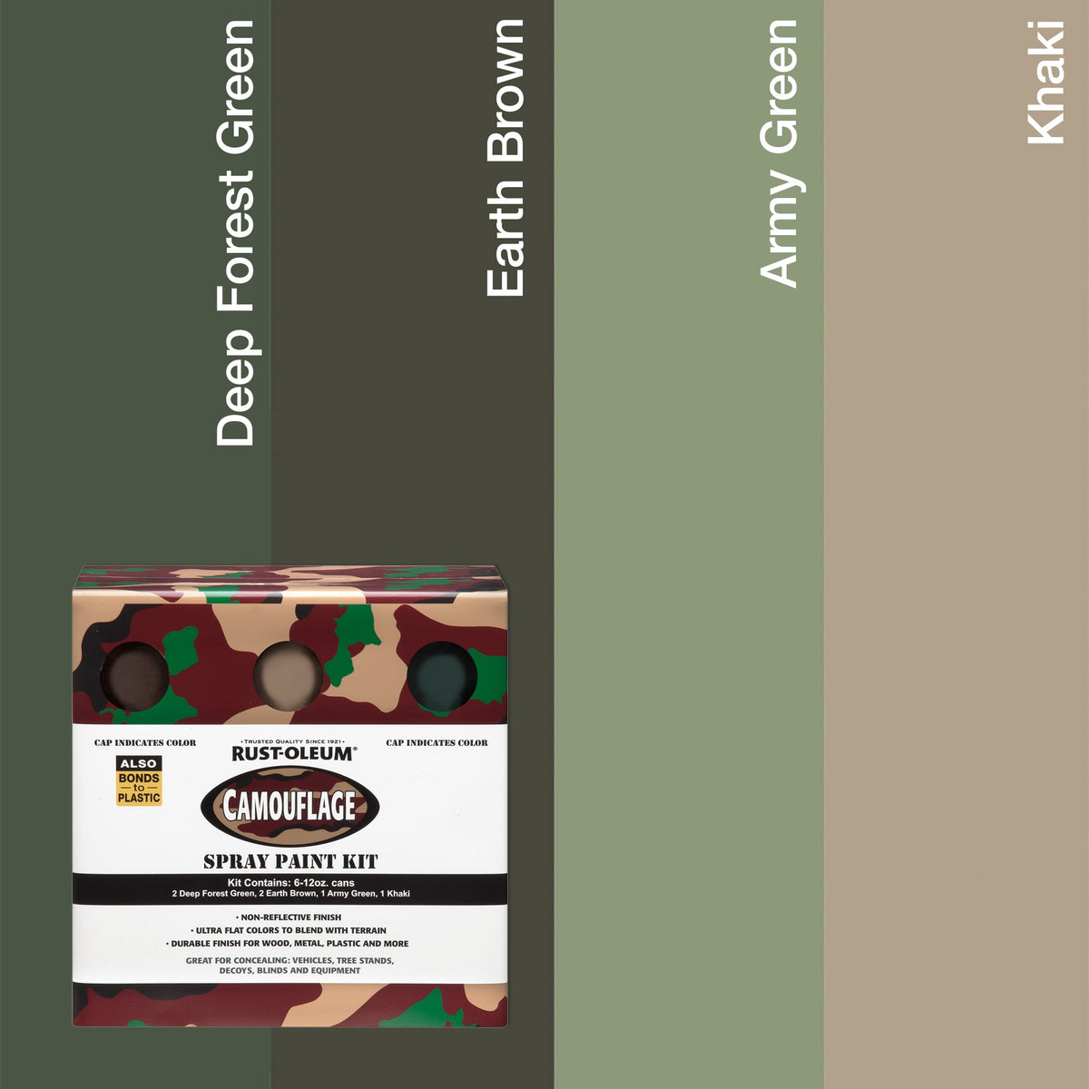 (6 pack) Sand, Rust-Oleum Camouflage 2X Ultra Cover Flat Spray Paint-339004, 12 oz