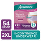 Assurance Women's Incontinence and Postpartum Underwear, XXL, Maximum Absorbency, 54 Count