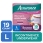 Assurance Women's Incontinence and Postpartum Underwear, L, Maximum Absorbency, 72 Count